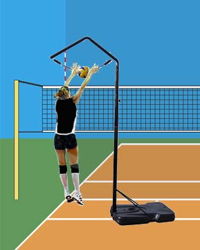 How to train with a Volleyball Spike Trainer to improve Volleyball hitting technique - Practice Volleyball contact, arm swing, and footwork techniques.